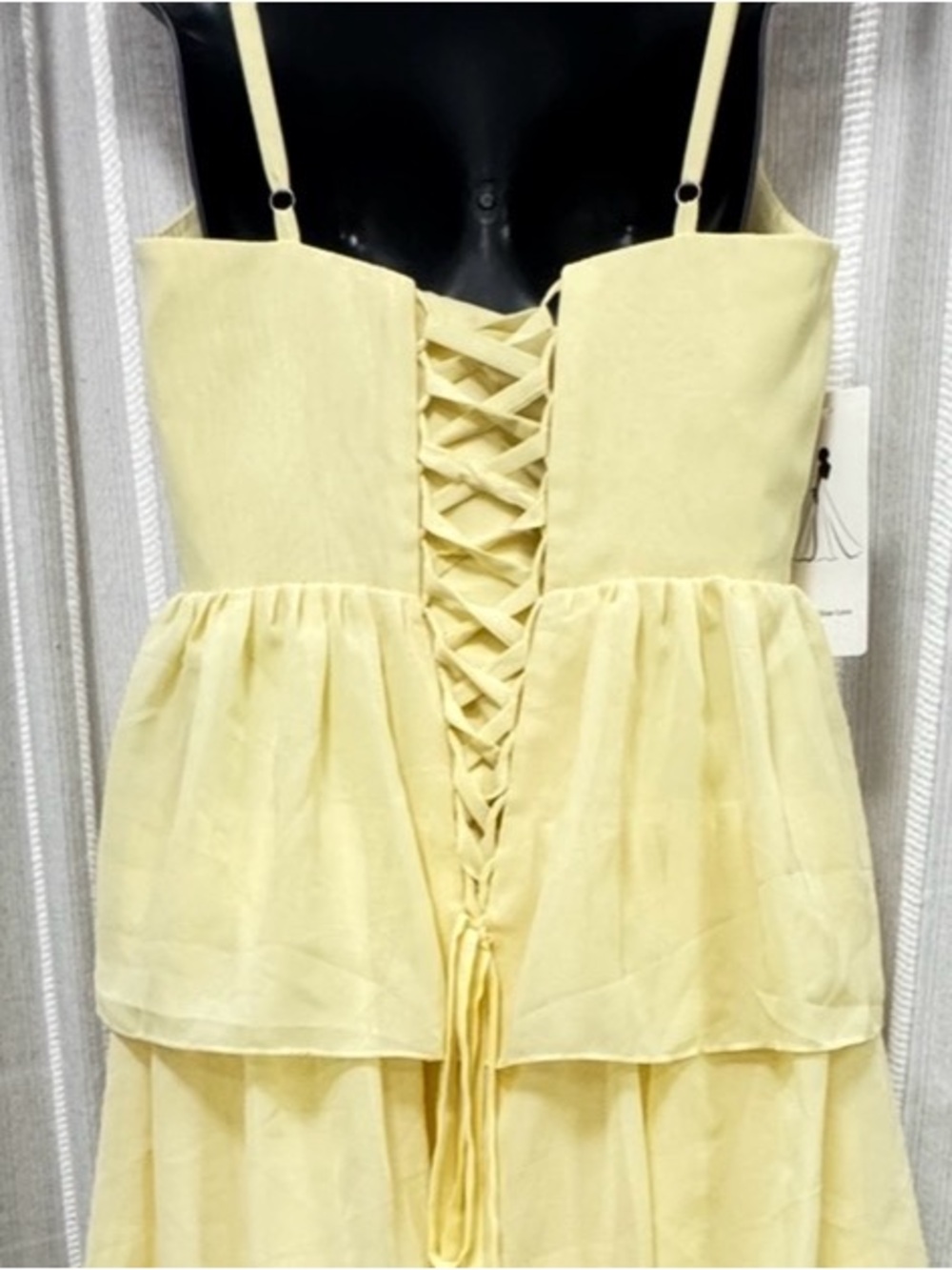 Sunshine Yellow Tiered Ruffle‎ Corset Women’s Formal Dress Size S/M NWT - Picture 6 of 10